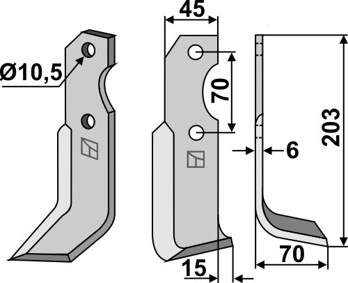 Blade 203x45mm, right