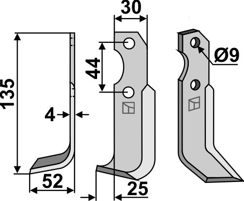 Blade 135x30mm, left