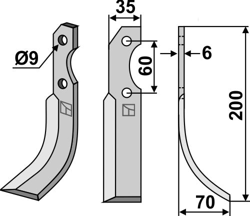 Blade 200x35mm, right