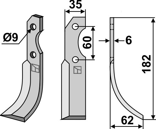 Blade 182x35mm, right