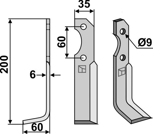 Blade 200x35mm, left