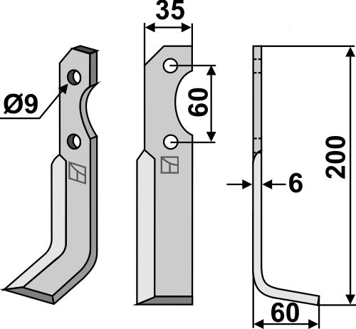 Blade 200x35mm, right