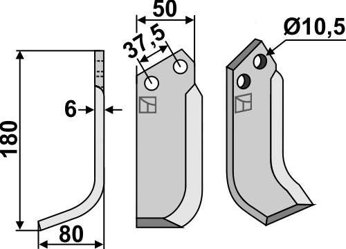 Blade 180x50mm, left