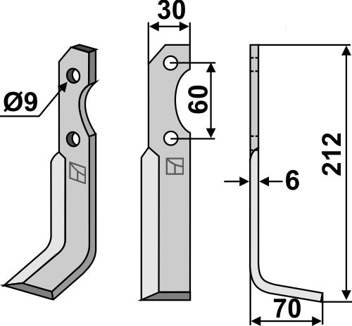Blade 212x30mm, right