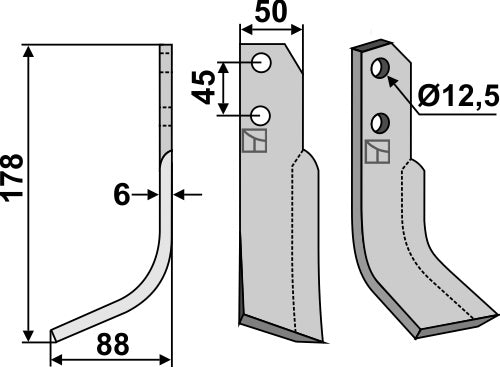 Blade 178x50mm, left
