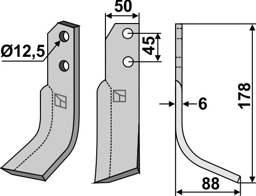 Blade 178x50mm, right
