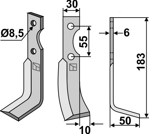 Blade 183x30mm, right