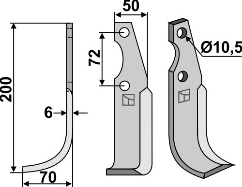 Blade 200x50mm, left