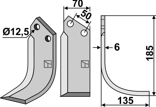 Blade 185x70mm, right