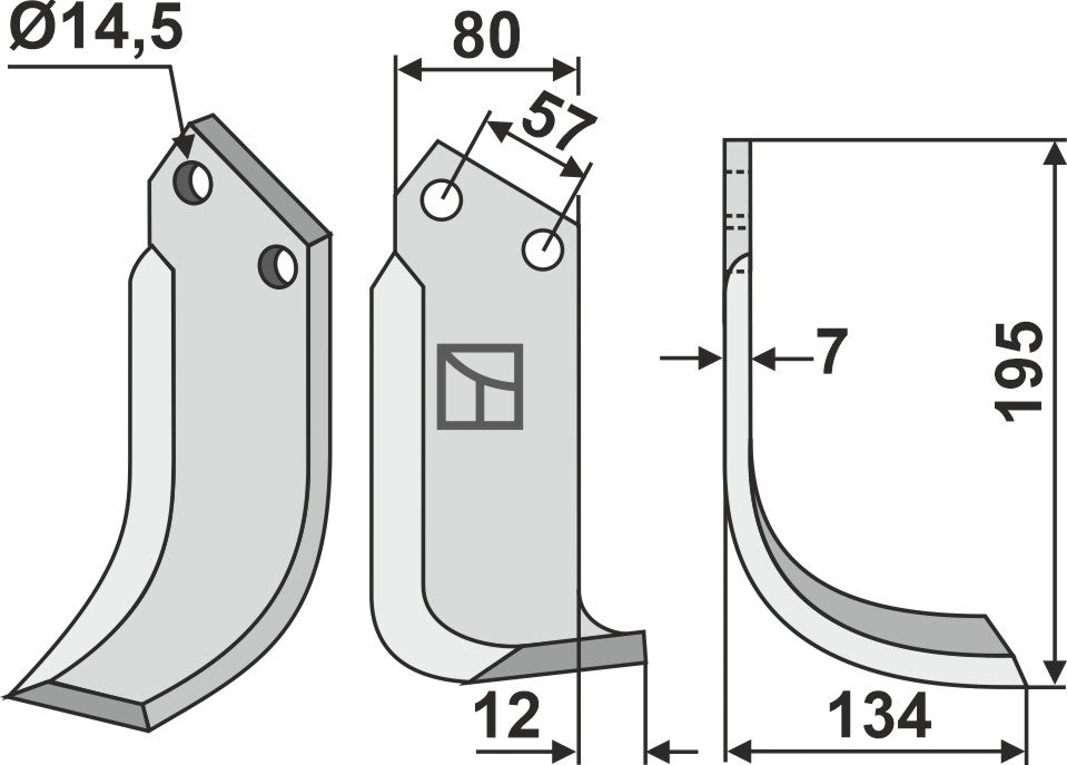 Blade 195x80mm, right