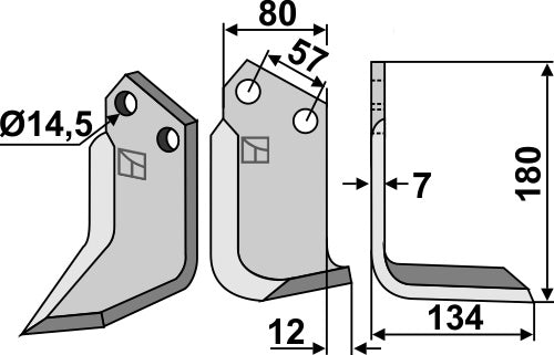 Blade 180x80mm, right