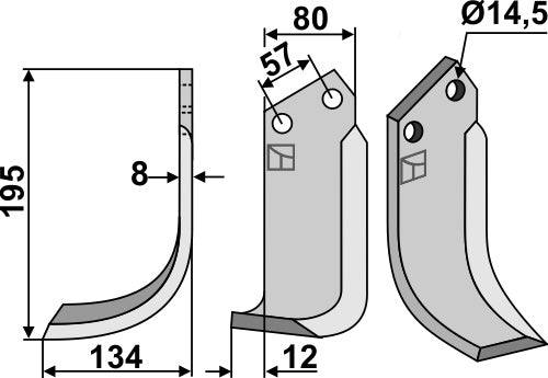 Blade 195x80mm, left