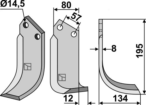 Blade 195x80mm, right