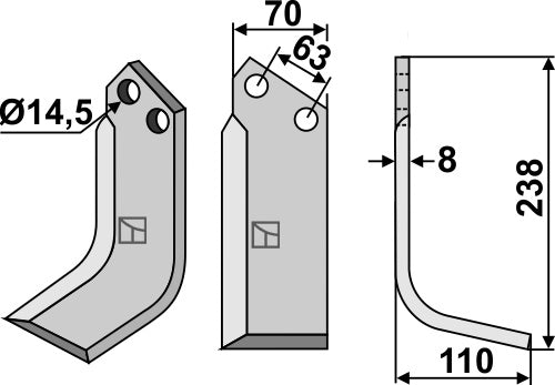 Blade 238x70mm, right