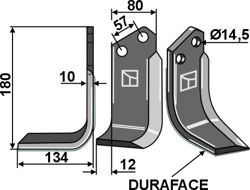 Blade DURAFACE 180x80mm, left