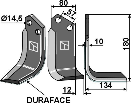 Blade DURAFACE 180x80mm, right