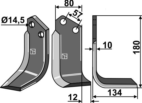 Blade 180x80mm, right