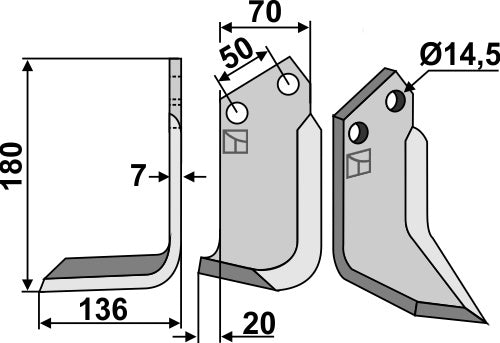 Blade 180x70mm, left