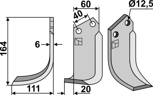 Blade 164x60mm, left