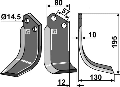 Blade 195x80mm, right
