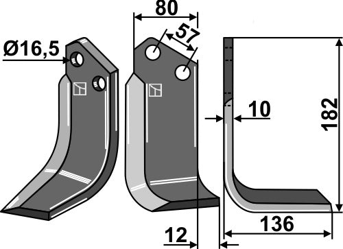 Blade 182x80mm, right