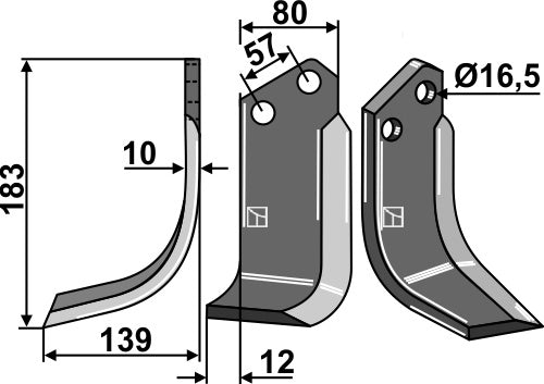 Blade 183x80mm, left