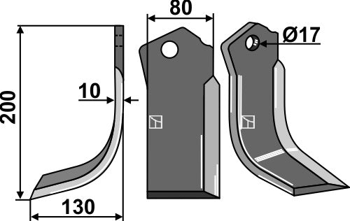 Blade 200x80mm, left