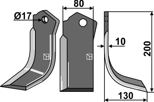 Blade 200x80mm, right