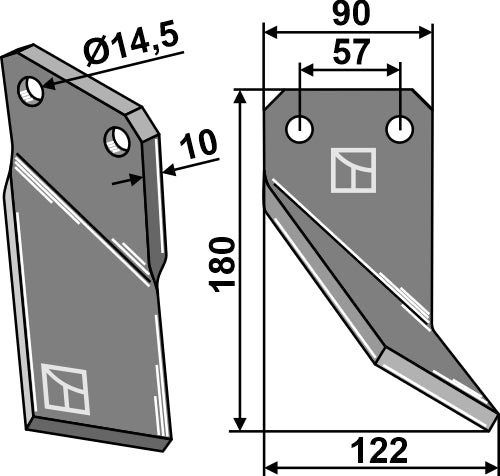Blade 180x90mm, right