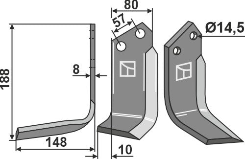 Blade 188x80mm, left