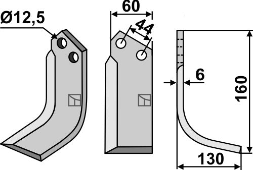 Blade 160x60mm, right