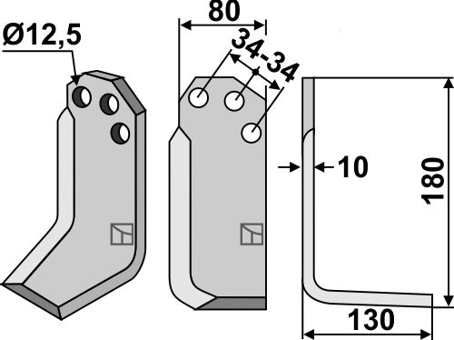 Blade 180x80mm, right