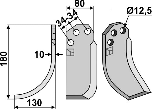 Blade 180x80mm, left