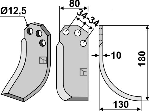 Blade 180x80mm, right