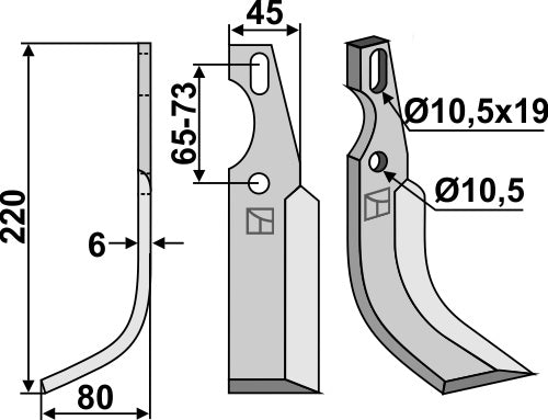 All-purpose Blade 220x45mm, left