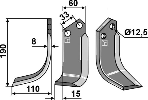 Blade 190x60mm, left
