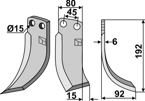 Blade 192x80mm, right