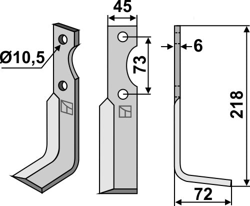 Blade 218x45mm, right