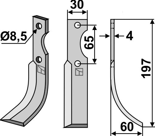 Blade 197x30mm, right