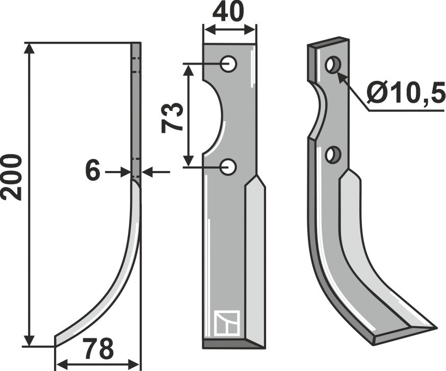 Blade 205x40mm, left