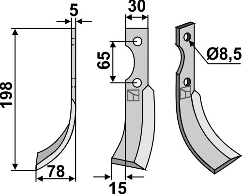 Blade 198x30mm, left