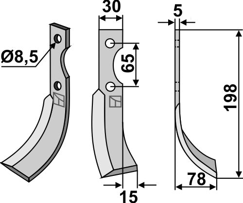 Blade 198x30mm, right