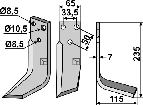 Blade 235x65mm, right