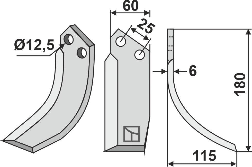 Blade 180x60mm, right