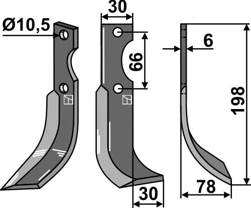 Blade 198x30mm, right