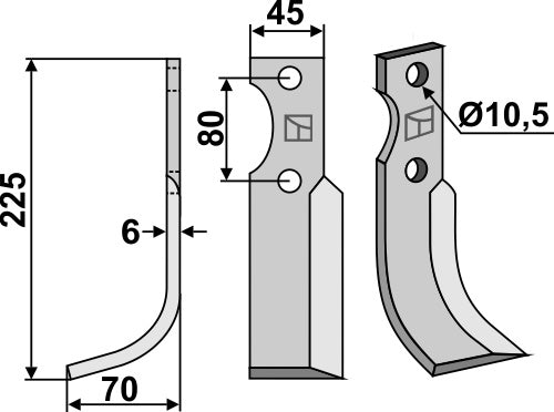 Blade 225x45mm, left