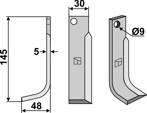 Blade 145x30mm, left