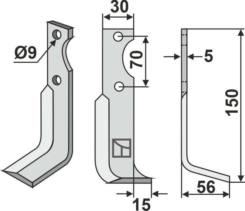 Blade 150x30mm, right