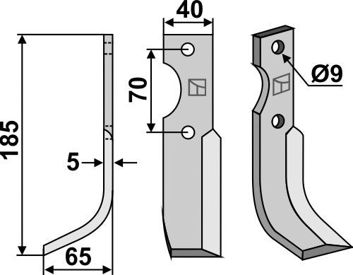 Blade 185x40mm, left