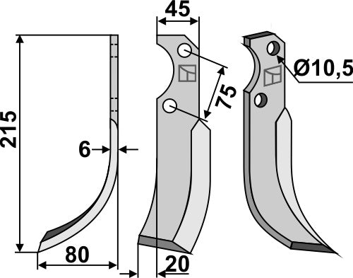 Blade 215x45mm, left